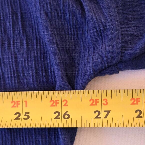 Max Studio Womens Blue Cinched Short Sleeve Plus Size Top - Picture 6 of 10